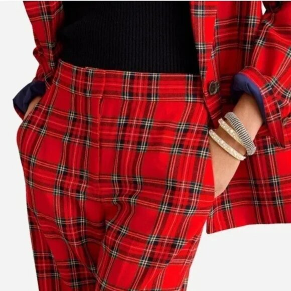 J. Crew Kate Straight-Leg in Good Tidings Wool Blend Pants 6 - Picture 5 of 16